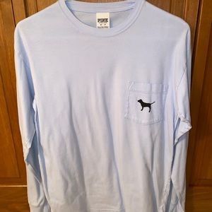 Long Sleeve Campus Tee - Light Blue